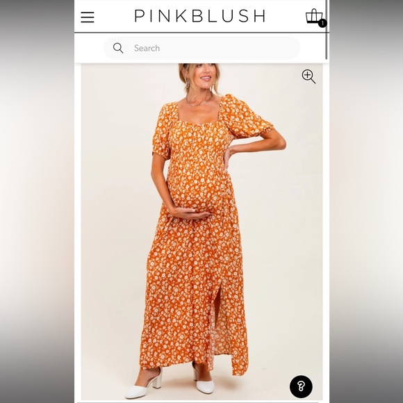 Pinkblush Orange Floral Maxi Dress - Picture 1 of 4
